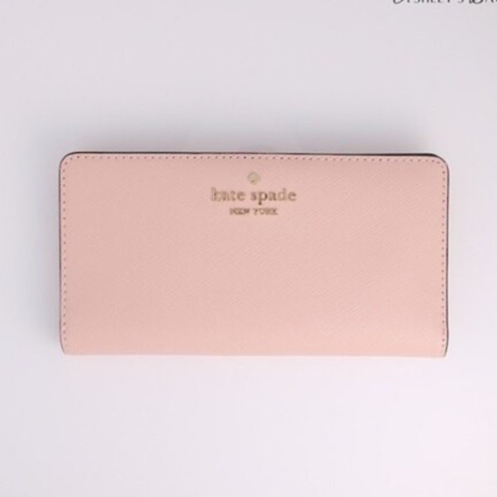 New Kate Spade Madison Large Blush Pink Zipper Wallet.